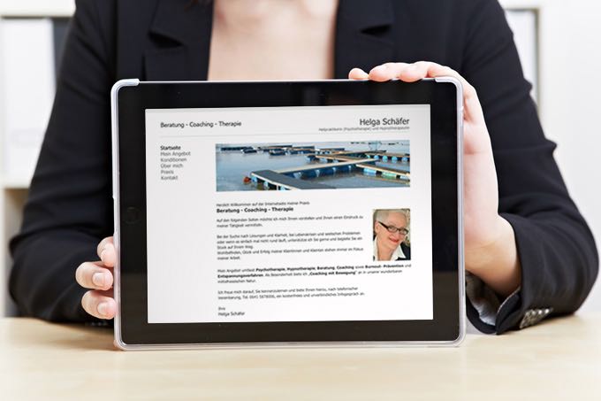 Vorschau einer Website im iPad